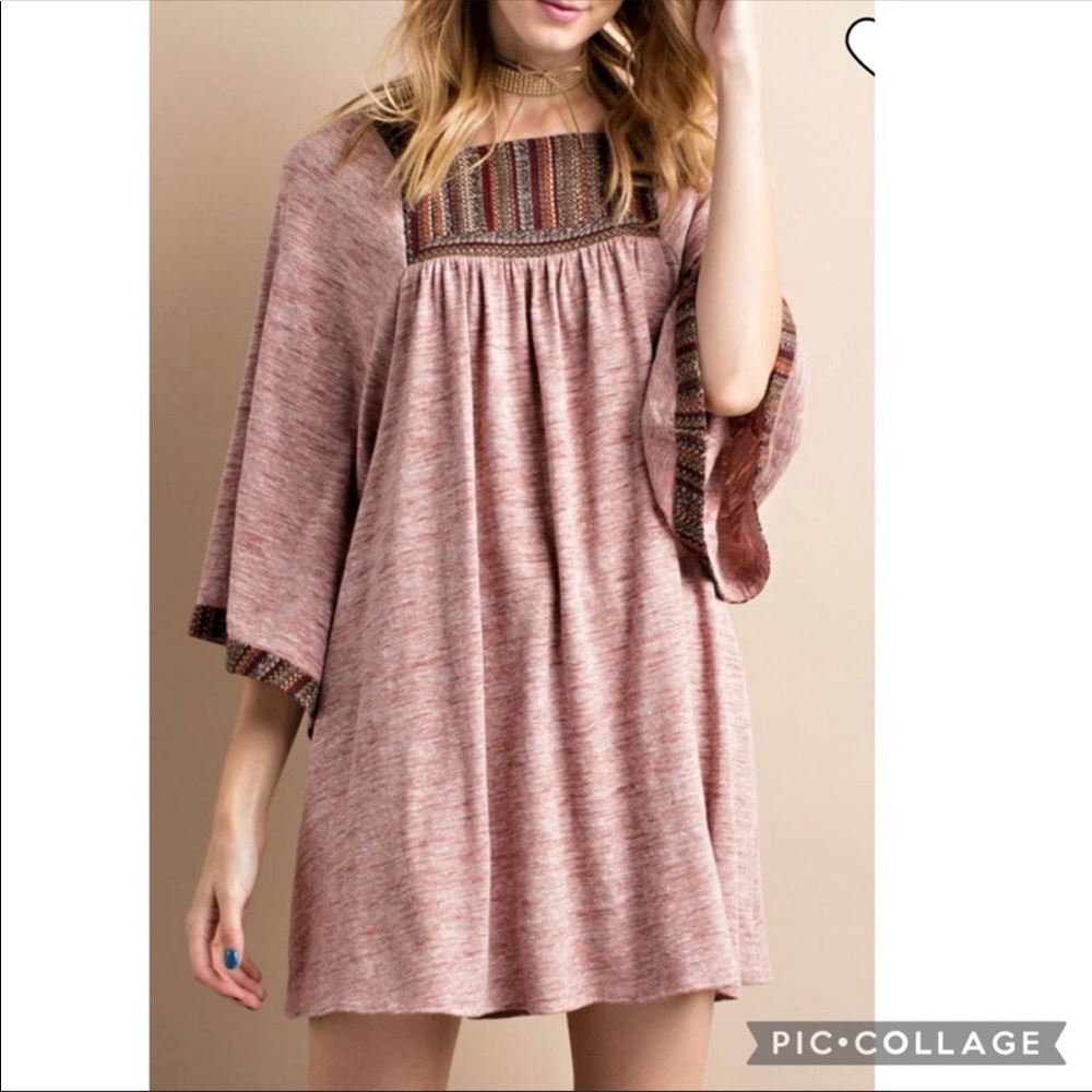 Easel new boho maroon dress, large